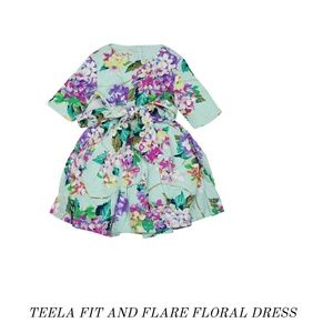 Teela fit and flare floral dress